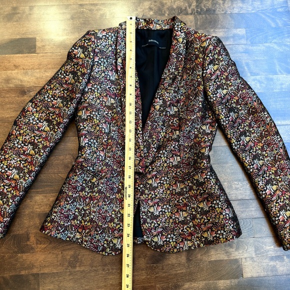 New with tags - Zara metallic floral jacquard blazer - floral suit jacket ZARA - Picture 13 of 15